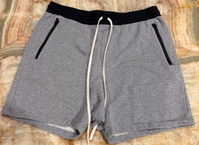 FOG Fear Of God Essentials Mens Sweat Shorts Gray Drawstring Pockets Large