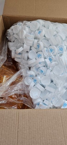600 ct CINA 6 Dram Amber Prescription Medicine Vials & Caps Child Resistant NEW - Picture 2 of 5