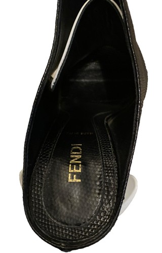 FENDI BLACK WHITE STILLETTOS MADE IN ITALY AUTHENTIC W COA Sz 36 US 6 - Picture 12 of 18
