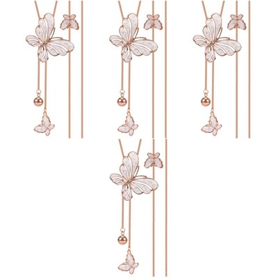  4 Pieces Schmetterlingskette Winterkleidung Schmuck Fräulein