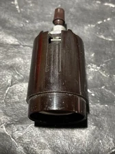 NOS CIRCLE F Phenolic Bakelite 2 Piece Bottom Husk Socket, 3 WAY Turn Knob (USA)