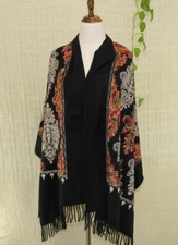 Sale New Embroidered large Vintage Paisley Cashmere Wool Soft Shawl Scarf 951