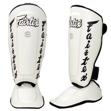 FAIRTEX SP7 TWISTED SHIN PADS GUARDS WHITE MU...
