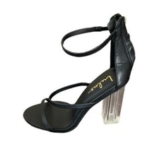 Lulus Shoes Women’s 7 Isabella Black Lucite Heels Mob Wife Night Out Baddie