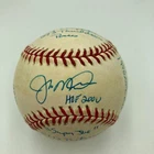 Joe Montana Signed Heavily Inscribed Career STAT Baseball Reggie Jackson COA