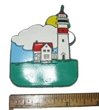Lighthouse / Keeper House Refrigerator Magnet Write Your Own Message or Caption