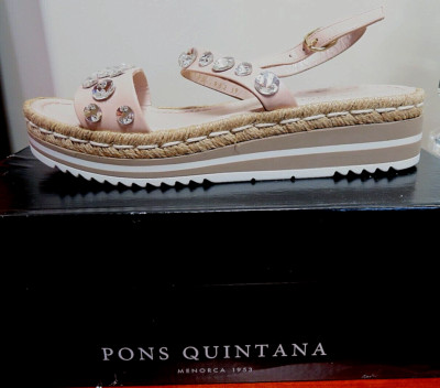 PONS QUINTANA WOVEN LEATHER Crystals Women s Shoes Sandals 8.5 US 39 EU New/Box