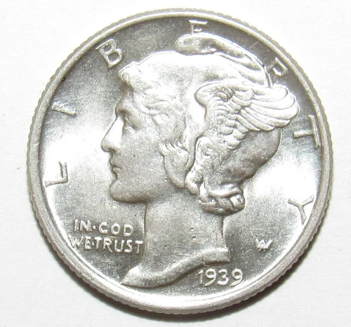 1939 Mercury Dime CH BU (M82)