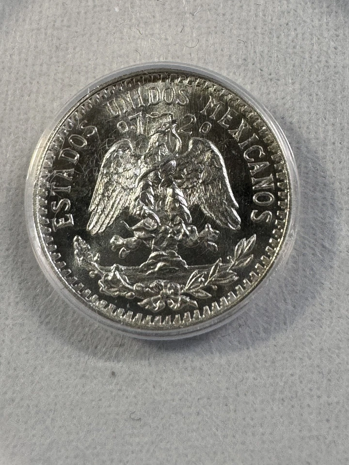 Moneda de plata de 20 centavos de México 1939-M graduada como nueva 65 por ANACS Foto 3 de 4
