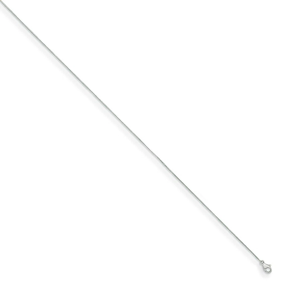 Collar de cadena de caja sólida de platino pulido de 0,7 mm 24" 3,3 g para mamá Foto 2 de 4