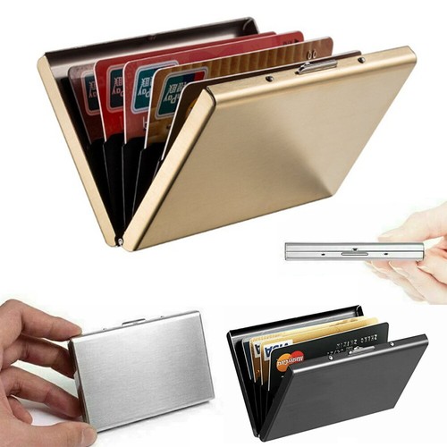 Printed Wallet Card Holder Credit Metal RFID Blocking Slim Mens Money Men Pocket - Picture 5 of 22