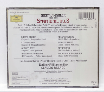 CLAUDIO ABBADO, CHERYL STUDER ⸺ MAHLER Symphony no.8 ⸺ DGG 2xCDs