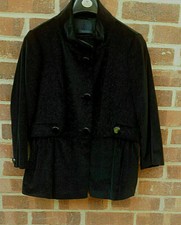 Oui Black/grey Cotton Blend Jacket Uk Size 16 Fr 44 D 42