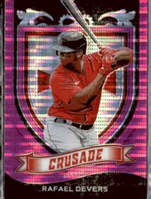 2021 Panini Chronicles #11 Rafael Devers Crusade Boston Red Sox Pink Pulsar (Q)