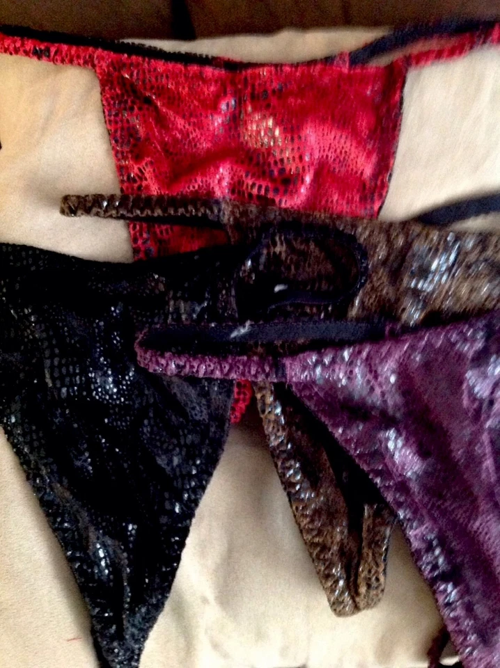 Mujer Bragas Tanga SecretTreasures Talla 6 Piel de Serpiente Terciopelo Varios Colores Opcional Foto 3 de 4