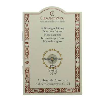 CHRONOSWISS ARMBANDUHR AUTOMATIK KALIBER CHRONOSWISS C.124 DIRECTION FOR USE