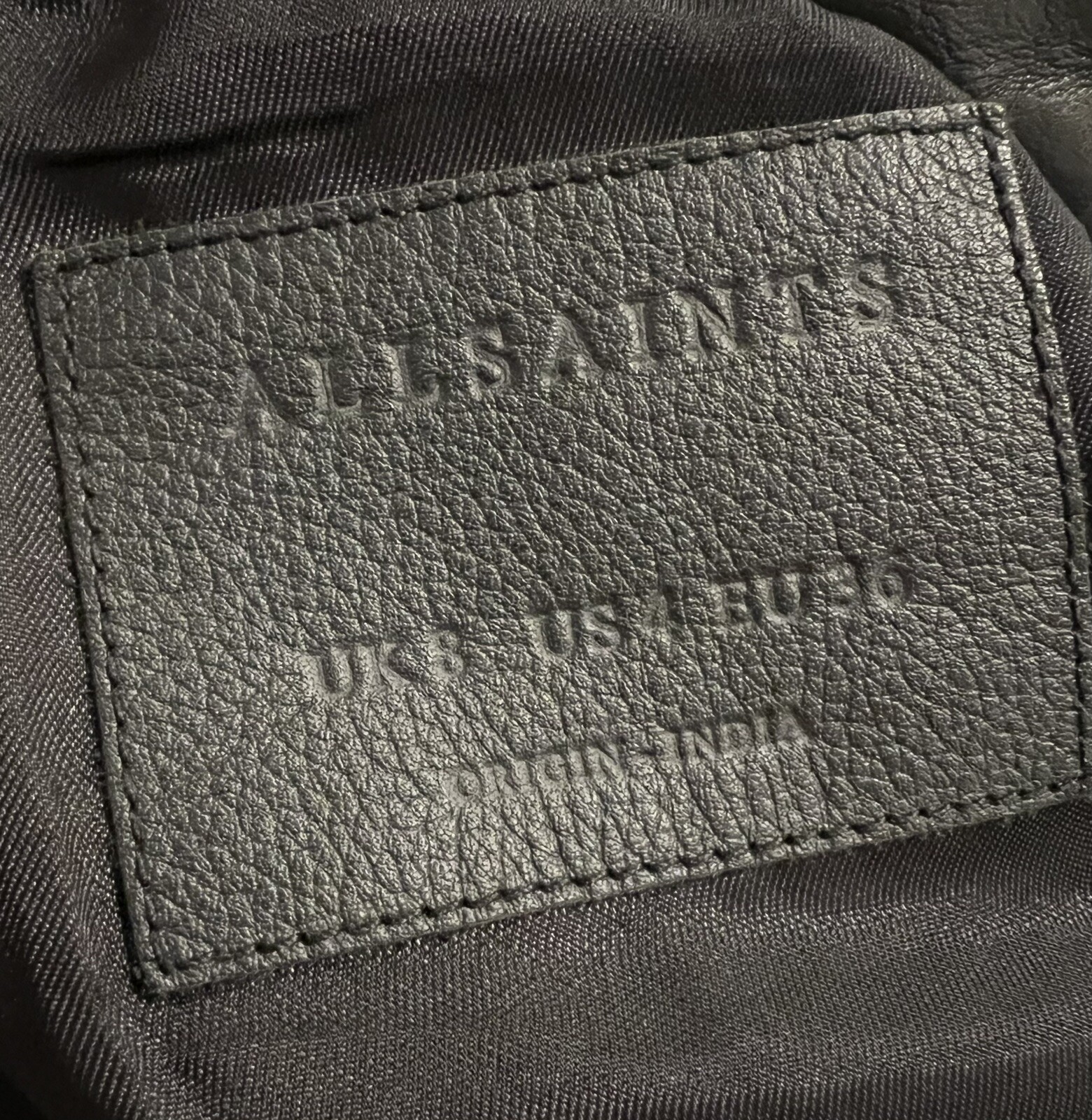 AllSaints Vintage Cargo Distressed Biker Jacket Black Butter Soft Leather 8 image 4