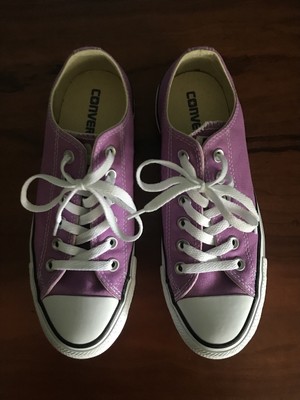 purple low top converse