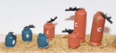 6 Calor Gas Cylinders F122 UNPAINTED OO Scale Langley Models Kit 1/76 Scenery