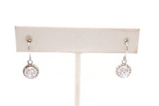 Sterling Silver 925 Cubic Zirconia Dangle Earrings ATI
