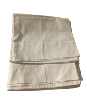 Vintage Kmart 100% Pillowcases White Standard Size USA Long Wearing Muslin 