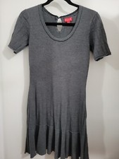 ELLE Charcoal Grey Women's Sweater Mini Dress - Small - Pre-owned