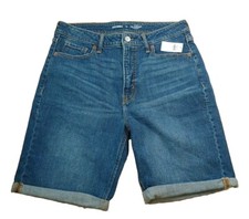 Old Navy Bermuda Jean Shorts Sz 12 32/9 Hi Rise OG Straight Blue Denim Y2k Nwt