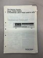 Harman Kardon TD102 TD202 Original Service Manual Free Shipping