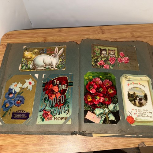 Álbum de recortes vintage con postales antiguas y tarjetas de felicitación ¡Lindas tarjetas! - Imagen 7 de 17