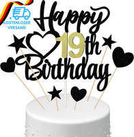 Tortendeko 19. Geburtstag Junge, Kuchendeko Geburtstag Kuchen Topper Happy 19Th