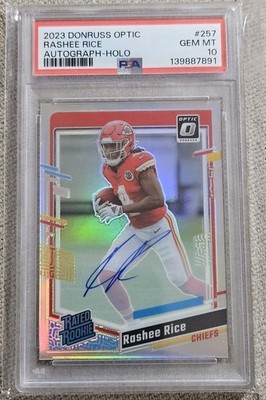 Panini Donruss Optic Rashee Rice Rated Rookie RC Auto Holo #257 /150 PSA 10