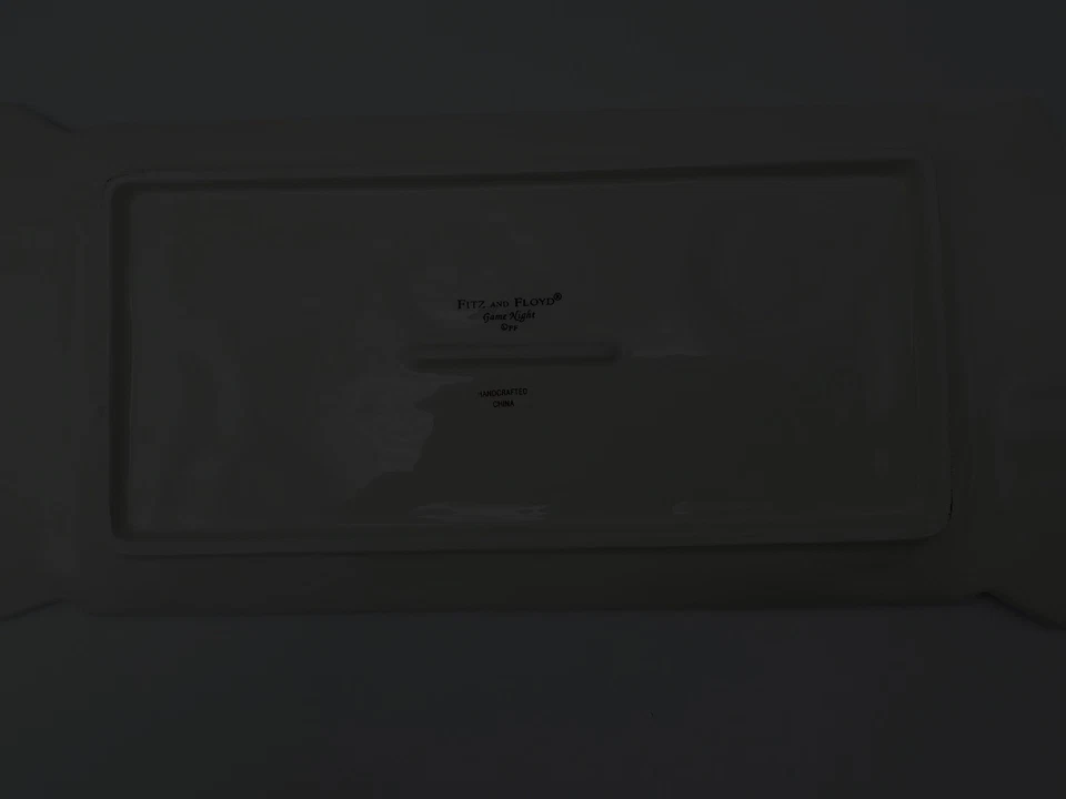 Fitz & Floyd GAME NIGHT Rectangular Tray Playing Cards 15.5” NEW IN BOX! - Image 3 of 4