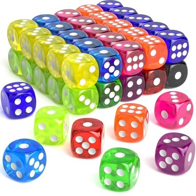 Bulk 60 Pieces Standard 16mm Colored 6 Sided Dice Set for Board Games and Dice