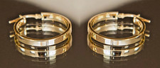 Classy 18ct Yellow Gold Hoop Creole Earrings - 20mm Diameter
