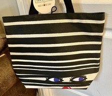 Lulu Guinness Tote Bag With Black&White Striped “Peeping Doll” Red Nose Day 2013