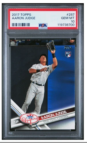 2017 TOPPS AARON JUDGE CATCHING RC #287 PSA 10 GEM MINT