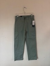 Pink Velvet Girls Sage Green Cargo Utility Pants, Size 14   NWT