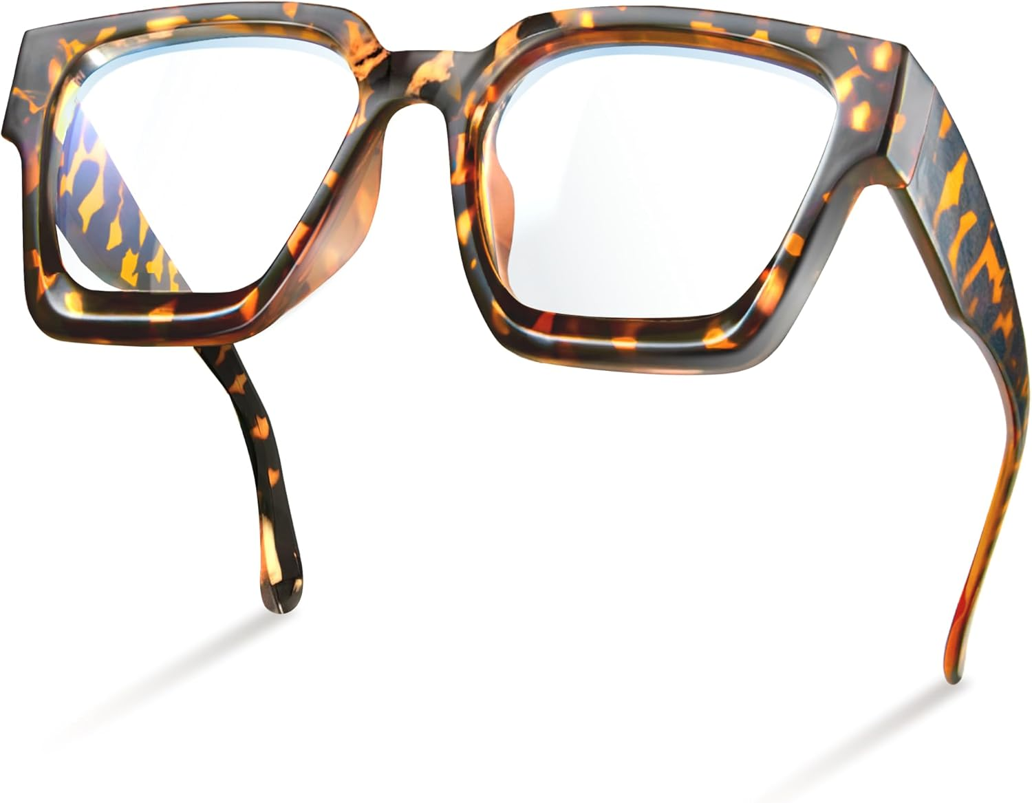 Oversized Blue Light Blocking Glasses for Women - Stylish Rectangle Frame