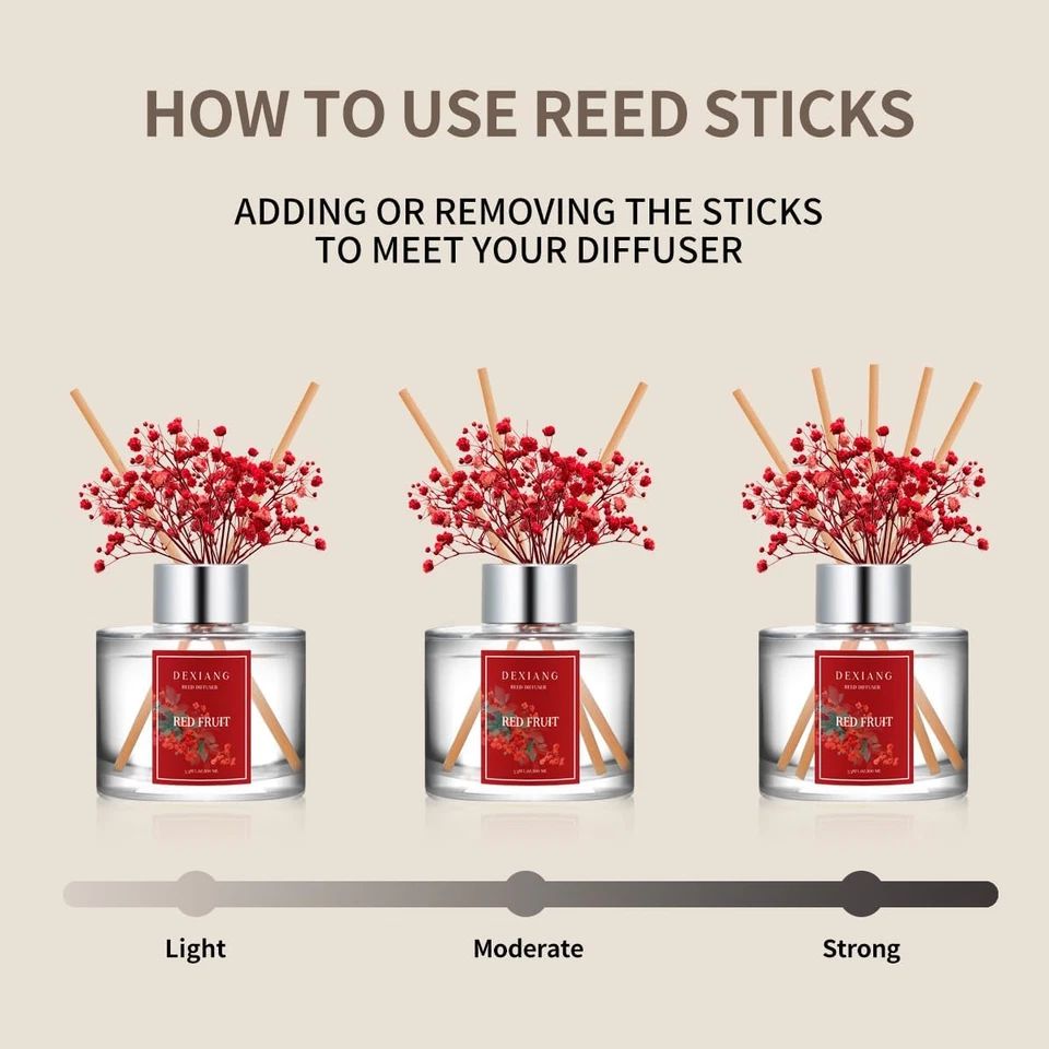 Reed Diffuser Set - 3.38 Fl Oz Red Fruit Premium Scented Oil with Preserved Baby - Image 4 of 4