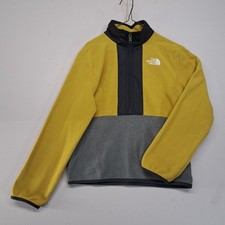 The North Face Glacier 1/4 Zip Fleece Pullover Youth M 10/12 Yellow Gray
