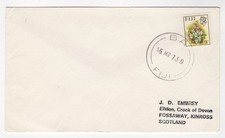 1973 Mar 16th. Cover. Fiji to Fossaway, Scotland.