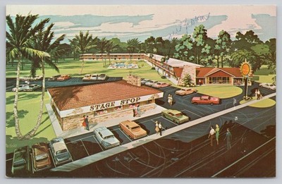 Quality Inn & Stage Stop Restaurant Silver Springs Florida FL Postcard