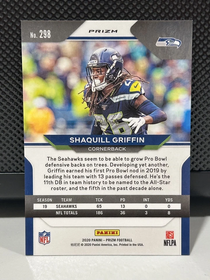 SHAQUILL GRIFFIN 2020 Panini Prizm RED Shimmer #298 Seahawks - Image 2 of 2