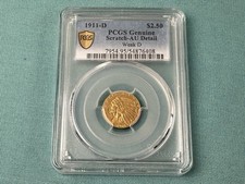 RARE 1911-D Weak US 2 1/2 Dollar Quarter Eagle Gold Coin $2.50 Indian PCGS