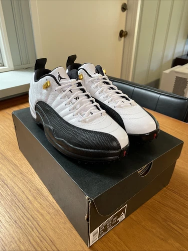 2022 Nike Air Jordan XII 12 Low G Golf Taxi White Black Gold Size 8.5 DH4120-100