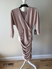 Vince Camuto Women's/Misses Mauve V-Neck Gathered Formal Dress NWT in Size 0