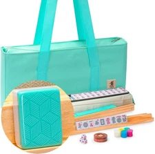 American Mahjong Set, Pepper with Soft Case, Racks with Pushers, Wright Patterso