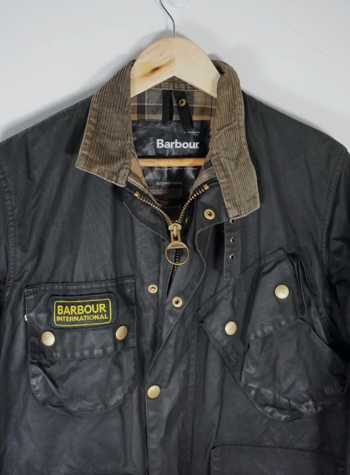 Barbour International Original Black Waxed Jacket Size 42/ large, photo 4 of 5