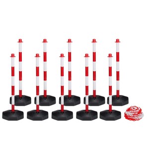Coppia Paletti Dissuasori In Plastica + Catena 2mt - Delimitazione Parcheggio O Area