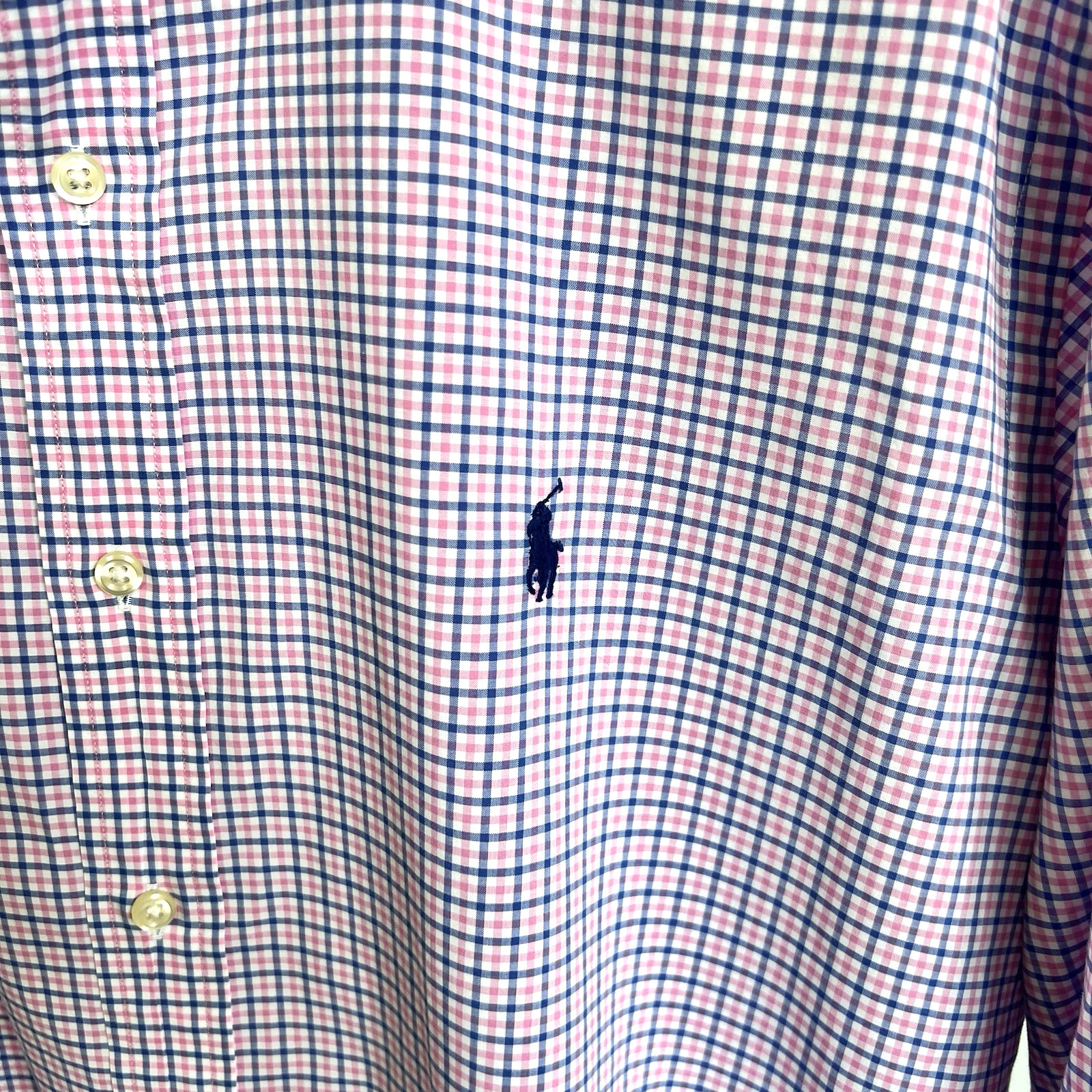 Ralph Lauren Polo Performance Shirt Men's Pink Plaid Button Down Preppy Sz XL thumbnail 3